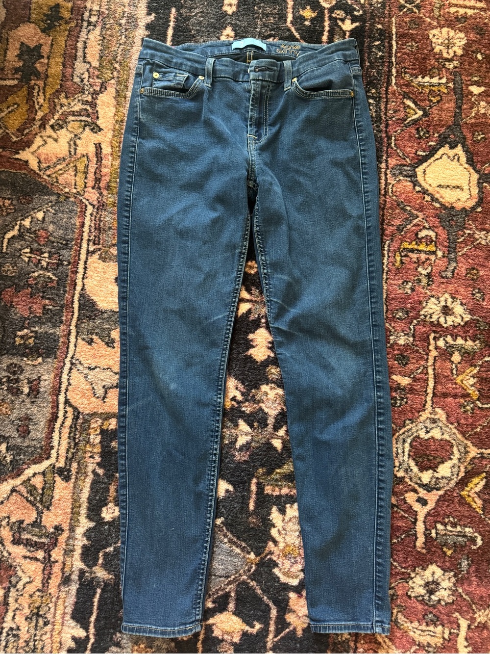 7 For All Mankind Dark Blue Skinny Jeans